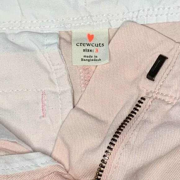 Crewcuts Girls Pink Chino Shorts Size 3 Classic J.Crew Kids Summer Shorts - Picture 3 of 3